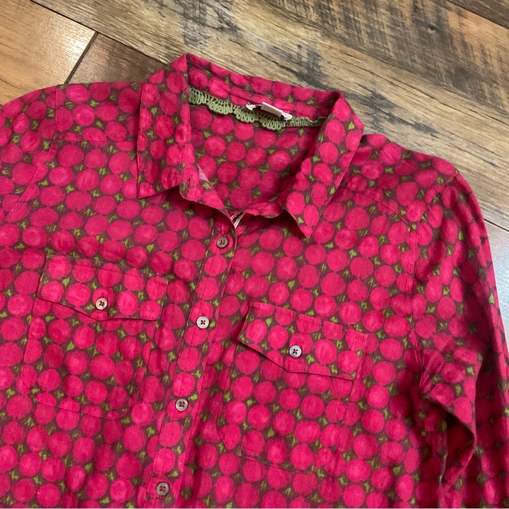 Sundance Floral Joy Circle Print Button Down Top S - Picture 3 of 5